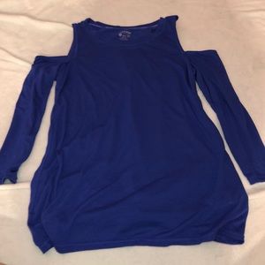 Small blue cold shoulder Calvin Klein shirt